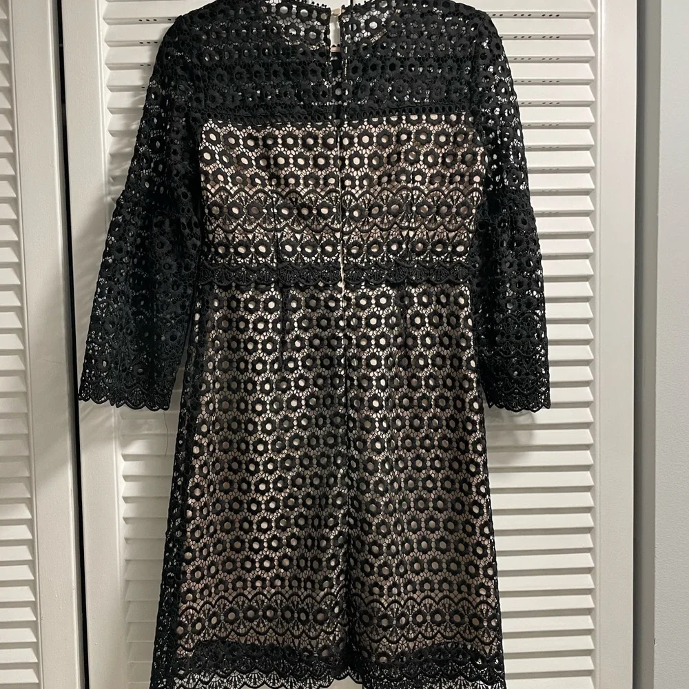 J. Crew Black Lace Long Sleeve Dress